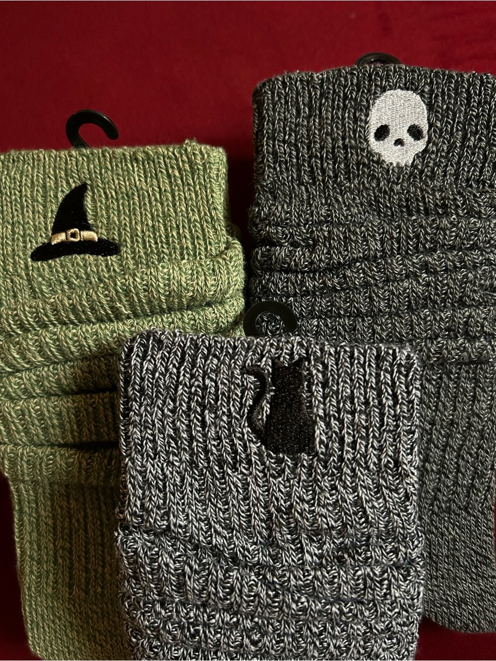 Women’s Halloween Knit slouchy Socks - Green & Gray